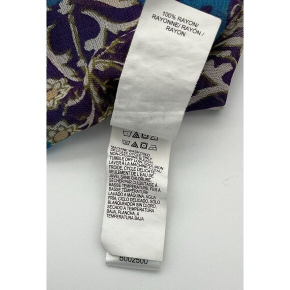 Lucky Brand Savannah Boho Chic Floral Tunic Top Button Details Elastic Waist Med - Picture 13 of 15